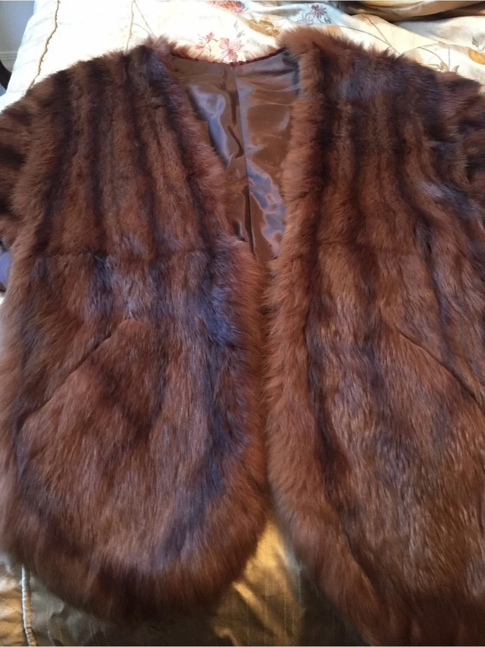 Luxurious Brown Faux Fur Shawl Collar Coat